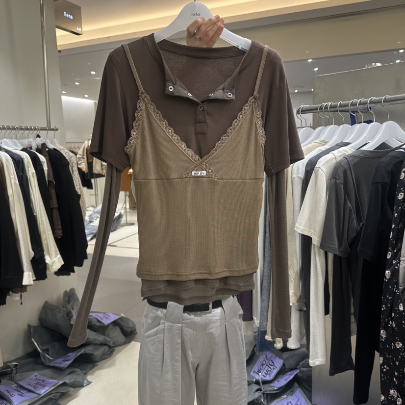 BENE東大門代購女裝新款時尚真品人氣推薦熱賣長袖T恤假兩件SHOP BENE_Bene長袖T恤圖色3