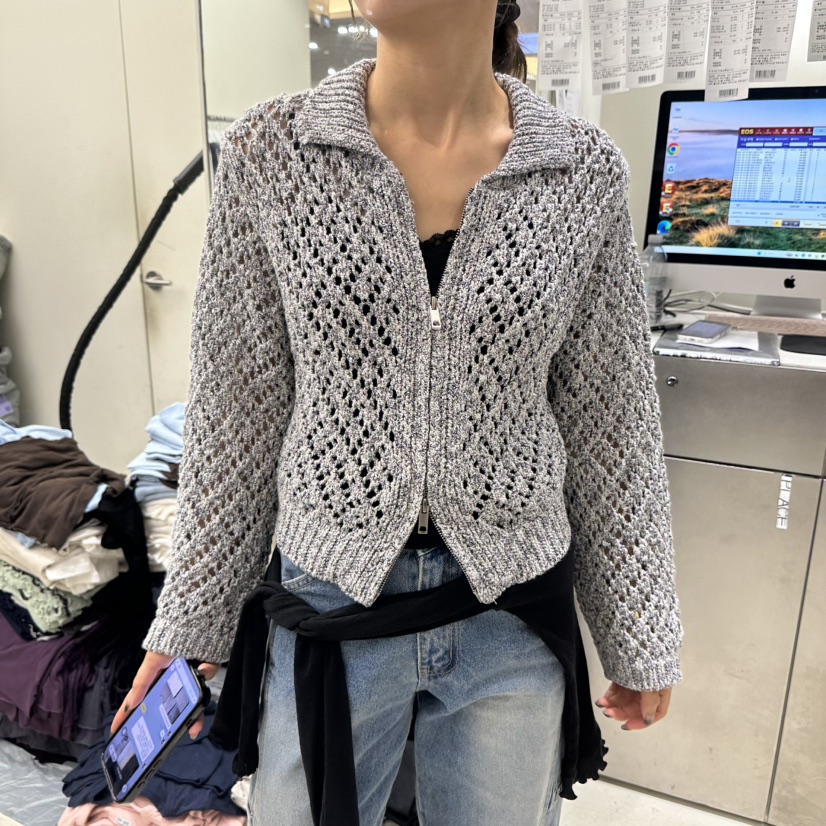 BENE韓國直郵女士新款休閑推薦真品熱賣人氣時尚開衫拉鏈SHOP BENE_Bene開衫圖色3灰色