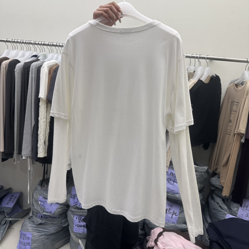 BENE東大門實拍女士新款熱賣時尚人氣推薦休閑長袖T恤假兩件SHOP BENE_Bene長袖T恤