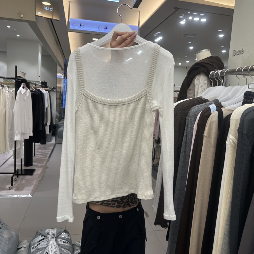 BENE東大門實拍女士新款人氣推薦休閑真品時尚長袖T恤假兩件SHOP BENE_Bene長袖T恤