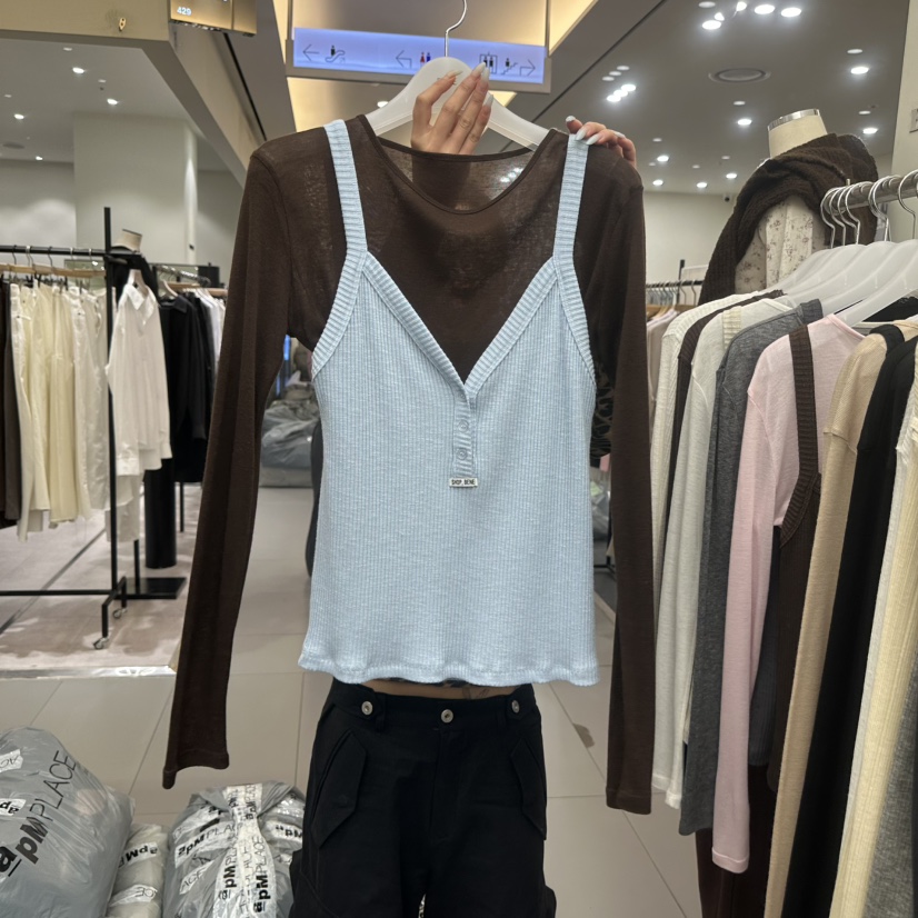 BENE東大門實拍女士新款人氣推薦休閑真品時尚長袖T恤假兩件SHOP BENE_Bene長袖T恤圖色4