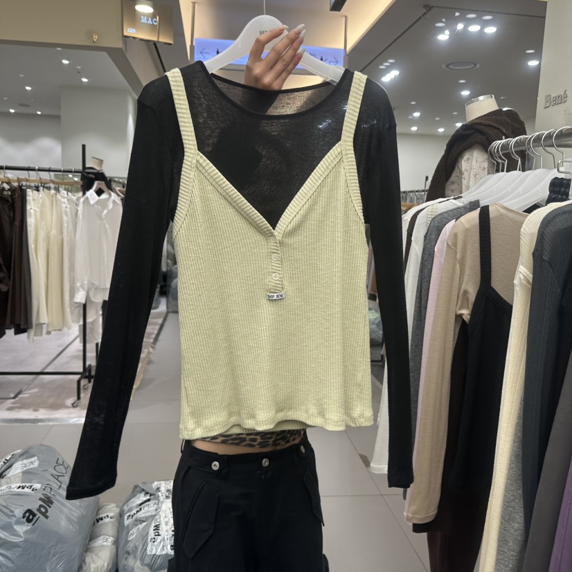 BENE東大門實拍女士新款人氣推薦休閑真品時尚長袖T恤假兩件SHOP BENE_Bene長袖T恤圖色6