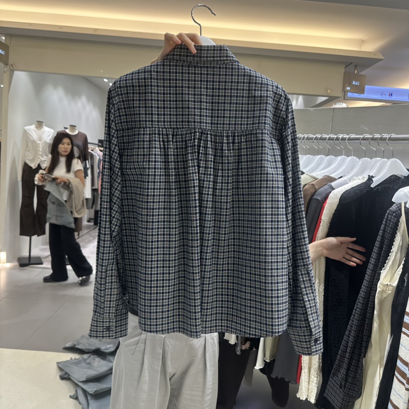 BENE東大門實拍女裝新品人氣休閑時尚襯衫蕾絲衫荷葉邊格子SHOP BENE_Bene襯衫/蕾絲衫