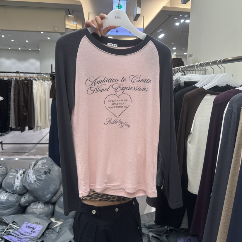 BENE韓國直郵女裝新款休閑時尚人氣真品推薦熱賣長袖T恤SHOP BENE_Bene長袖T恤圖色3