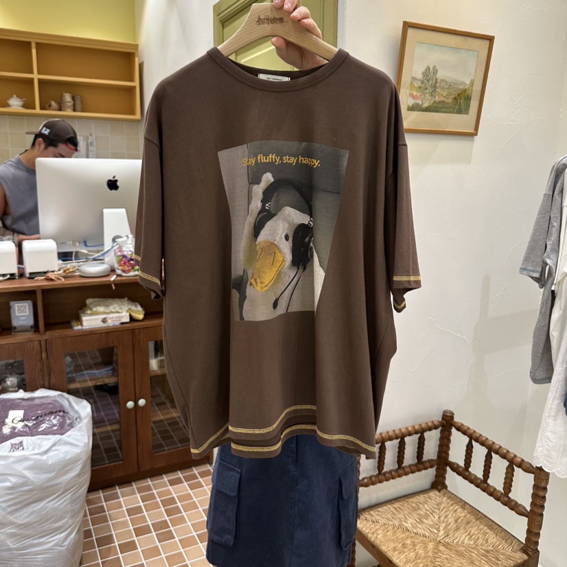 OURMOMENT東大門實拍女士新品休閑推薦真品人氣熱賣T恤鴨OURMOMENTT恤圖色3