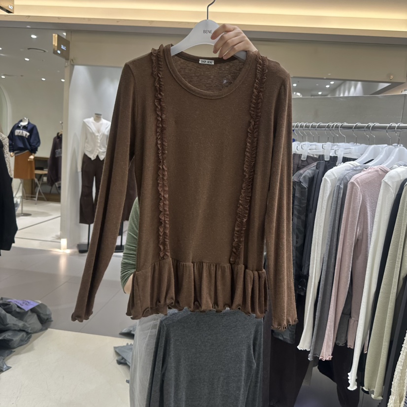 BENE東大門實拍女裝新品真品推薦休閑人氣熱賣時尚長袖T恤SHOP BENE_Bene長袖T恤圖色5