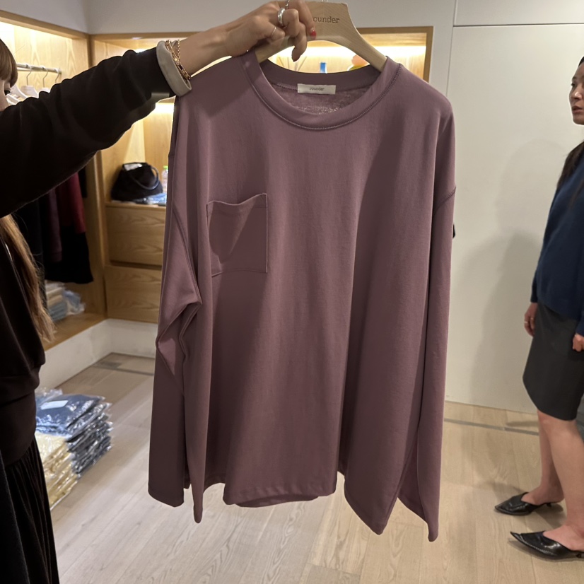 ROUNDER東大門代購女裝新品時尚休閑推薦熱賣人氣長袖T恤ROUNDER長袖T恤圖色1