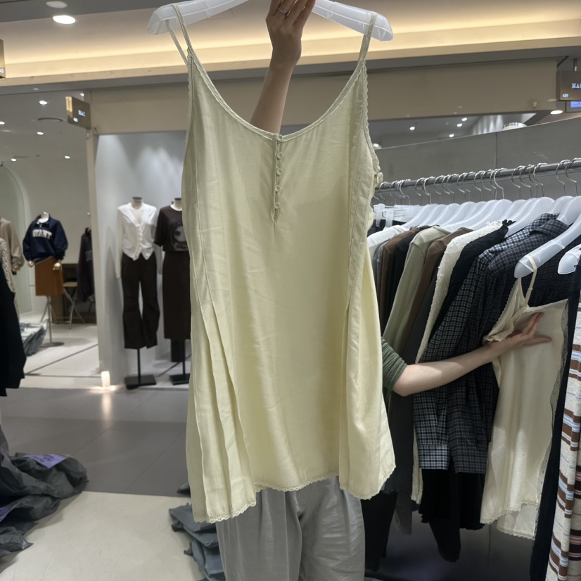 BENE韓國直郵女士新品時尚推薦人氣熱賣吊帶背心無袖紐扣SHOP BENE_Bene吊帶/背心圖色2綠色