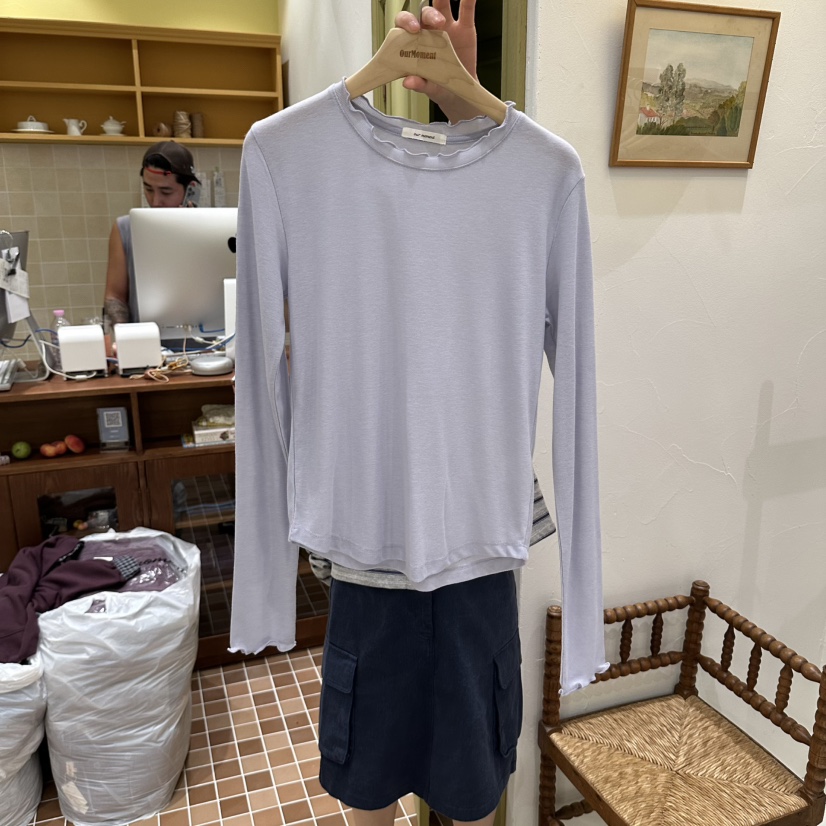 OURMOMENT韓國直郵女裝新款休閑熱賣推薦時尚人氣長袖T恤OURMOMENT長袖T恤圖色4