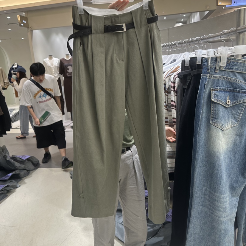 BENE東大門代購女裝新款熱賣休閑時尚真品休閑褲含腰帶褶皺SHOP BENE_Bene休閑褲圖色2