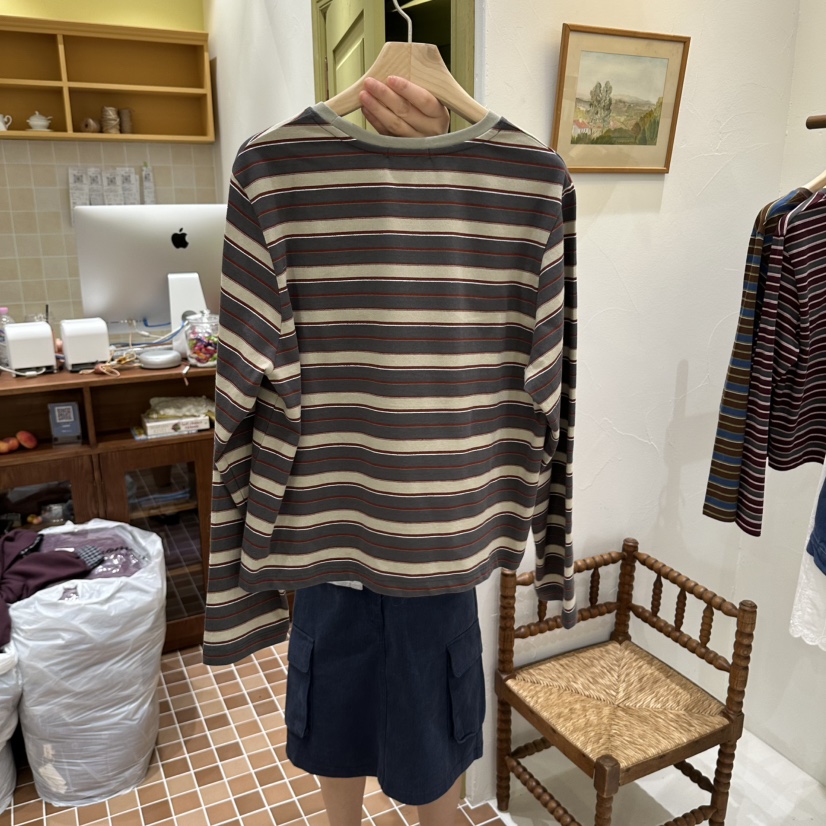 OURMOMENT東大門代購女士新品真品人氣時尚休閑熱賣長袖T恤OURMOMENT長袖T恤