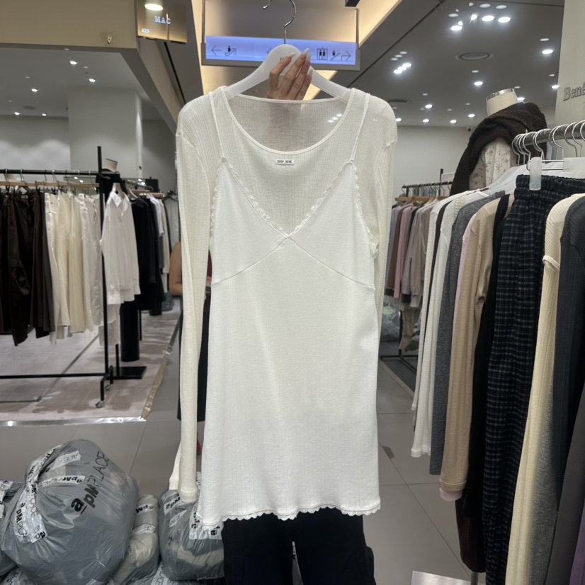 BENE東大門實拍女士新款休閑人氣熱賣時尚襯衫蕾絲衫假兩件SHOP BENE_Bene襯衫/蕾絲衫圖色1
