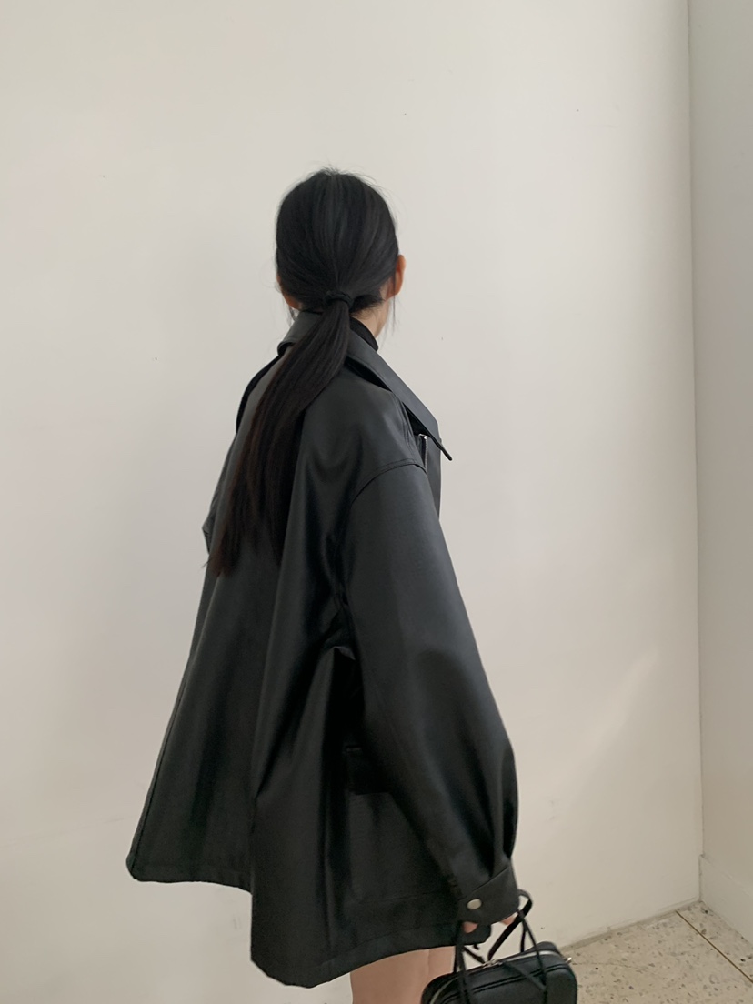 TRUE韓國直郵女士新款推薦真品休閑時尚熱賣皮衣植物皮革TRUE皮衣