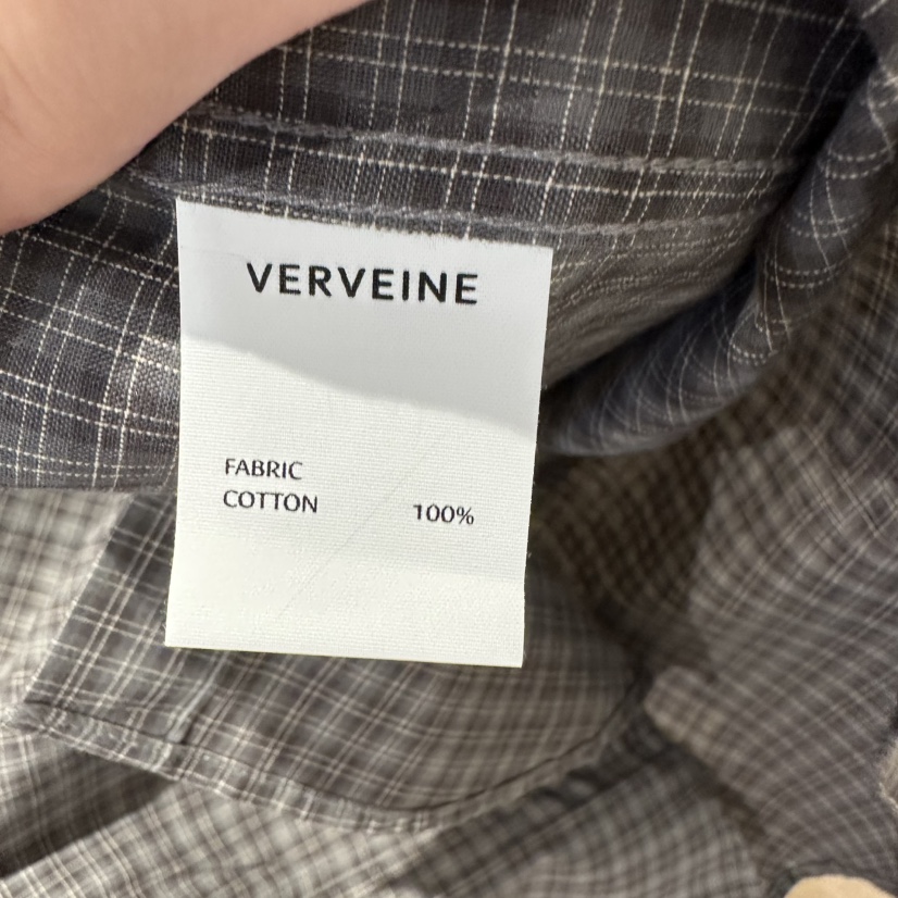 VERVEINE東大門實拍女裝新品熱賣時尚人氣襯衫蕾絲衫格紋棉VERVEINE襯衫/蕾絲衫