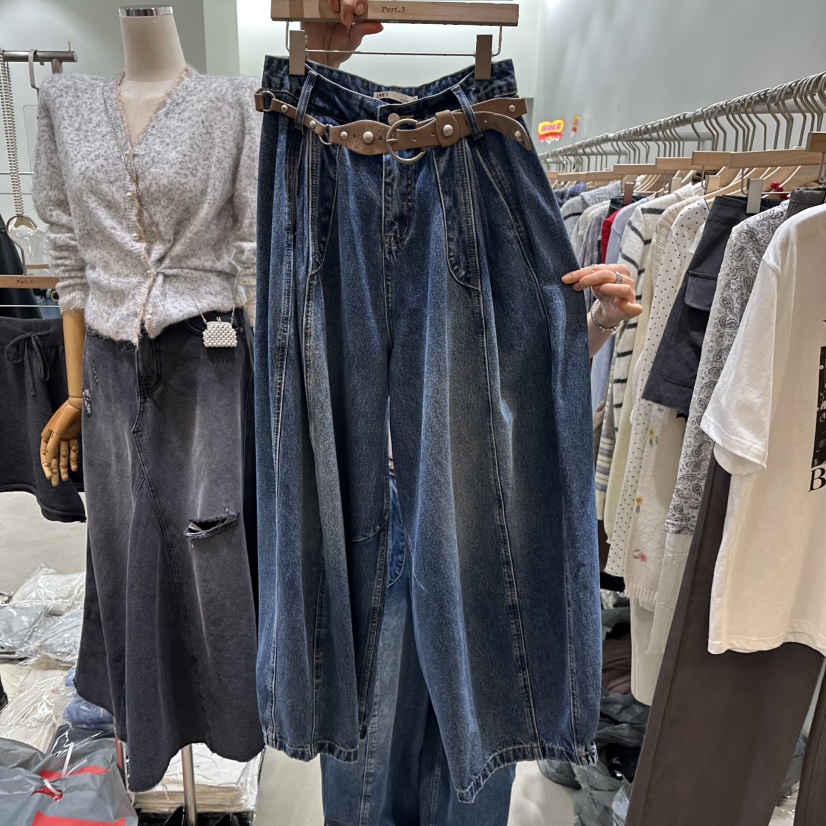 PART3東大門代購女士新品真品休閑時尚人氣牛仔褲含腰帶水洗Part.3牛仔褲圖色1