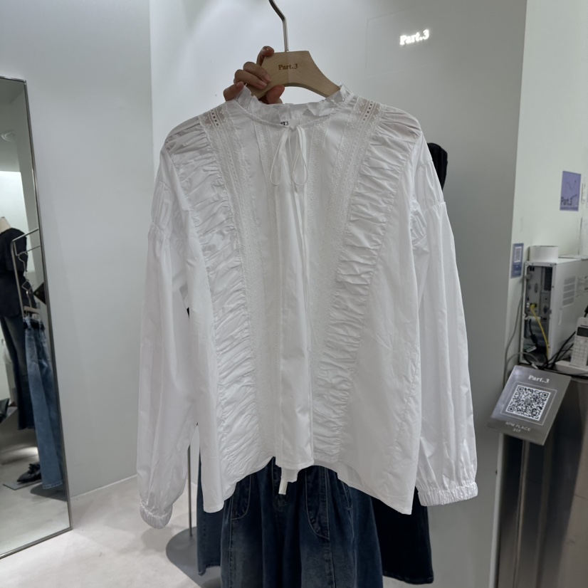 PART3東大門直郵女士新品休閑時尚推薦真品襯衫蕾絲衫褶皺Part.3襯衫/蕾絲衫圖色1