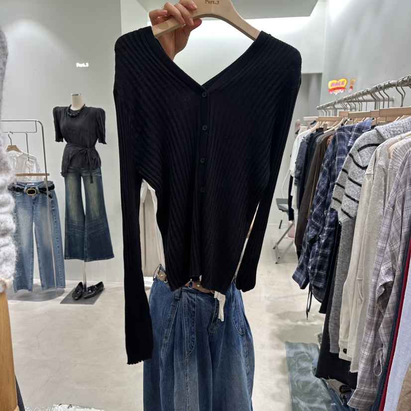 PART3韓國代購女士新品真品熱賣推薦時尚開衫雙V領開衫羅紋Part.3開衫圖色3