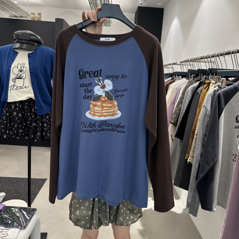 A.CES韓國直郵女裝新款時尚人氣推薦熱賣真品休閑長袖T恤A.CES長袖T恤圖色2