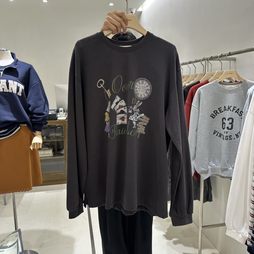 A WANT東大門代購女裝新品人氣時尚休閑推薦熱賣長袖T恤A WANT長袖T恤圖色3