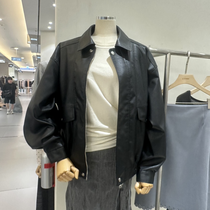 A WANT韓國代購女裝新款熱賣推薦人氣真品時尚休閑皮衣皮革A WANT皮衣圖色1