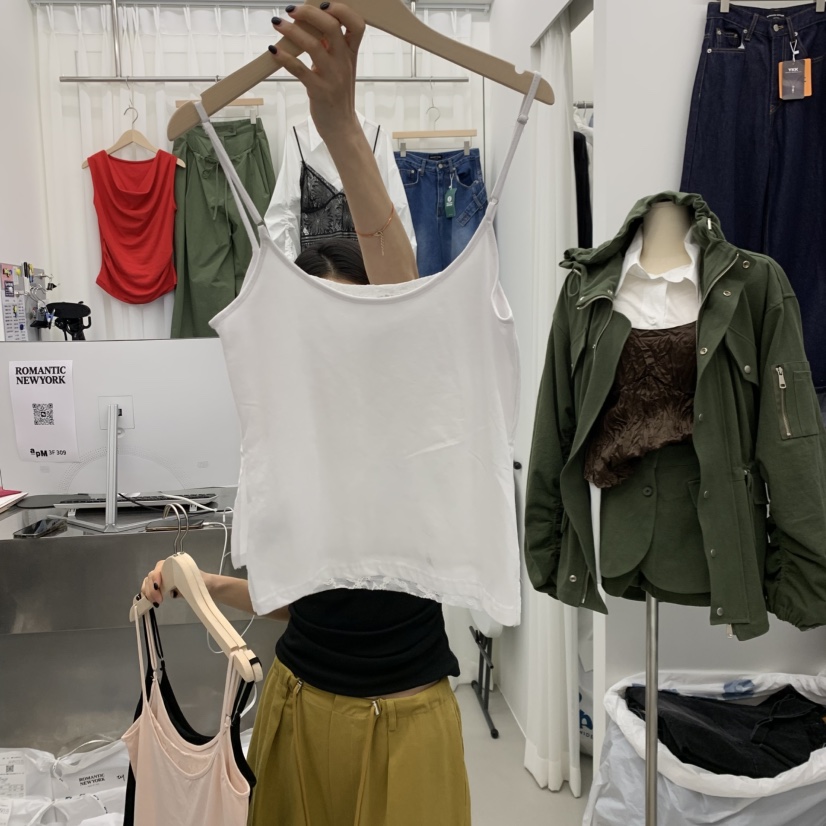 ROMANTIC NEWYORK東大門代購女裝新款熱賣吊帶背心蕾絲雙層無袖ROMANTIC NEWYORK吊帶/背心