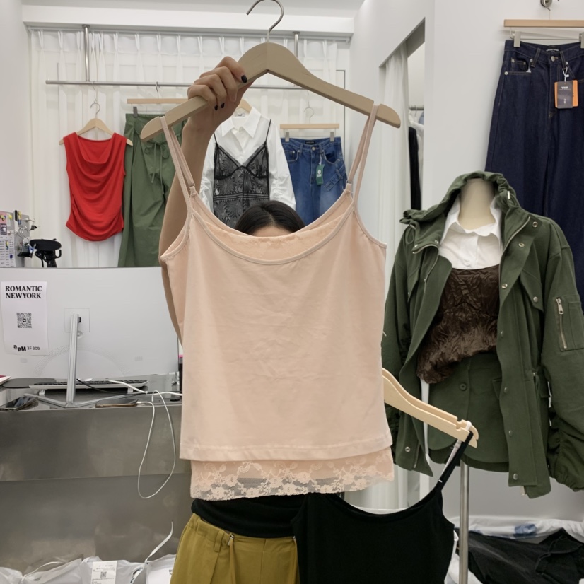 ROMANTIC NEWYORK東大門代購女裝新款熱賣吊帶背心蕾絲雙層無袖ROMANTIC NEWYORK吊帶/背心圖色2