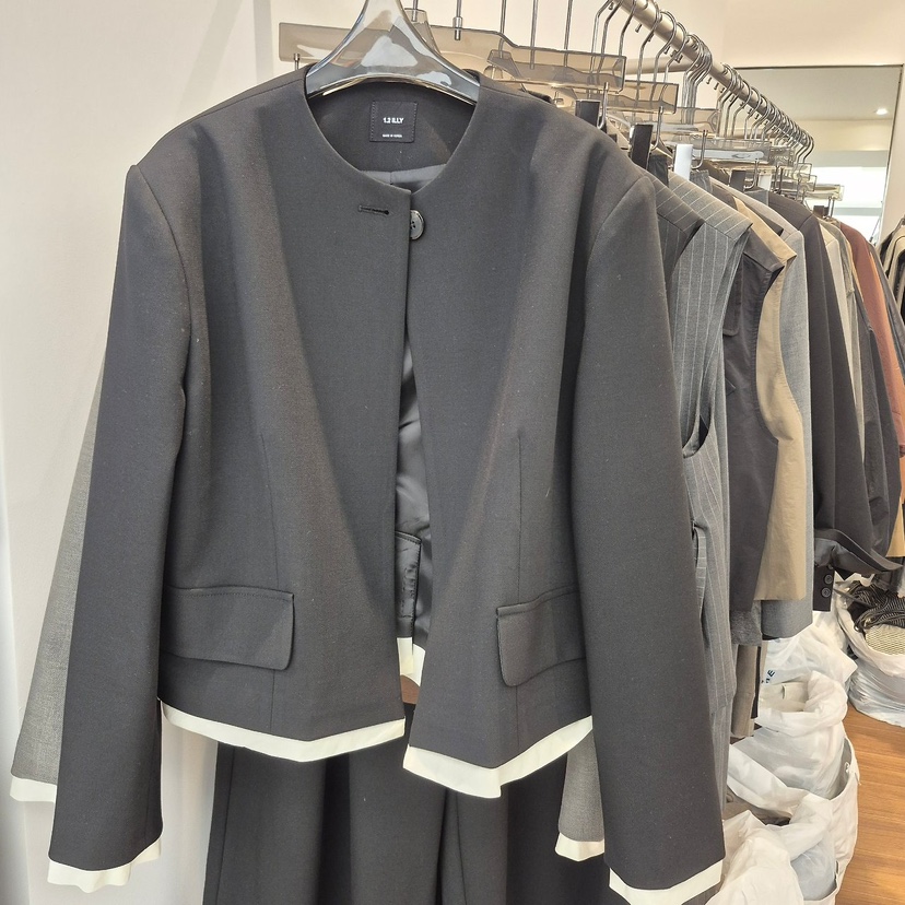 1 2ILLY-S韓國直郵女士新品時尚休閑真品推薦人氣夾克撞色1 2ILLY-S夾克圖色1黑