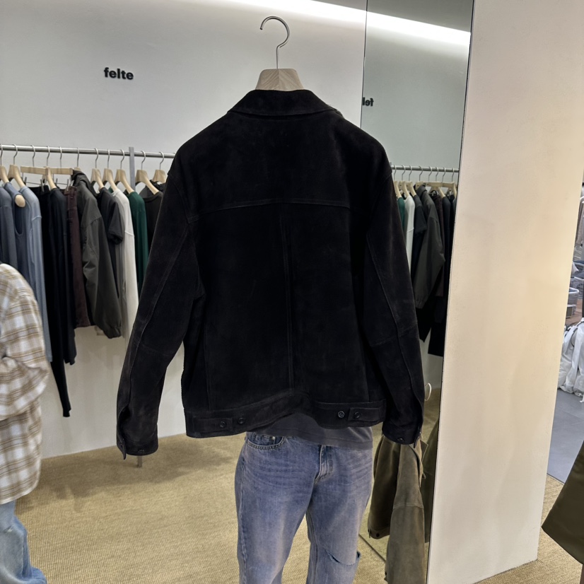 FELTE東大門實拍女裝新品時尚推薦真品休閑夾克絨面革牛皮felte夾克