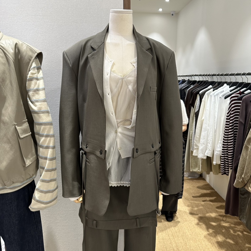 GARDEN LAYER東大門代購女裝新款真品職業西裝西服含腰繩GARDEN LAYER西裝/西服圖色1咖色