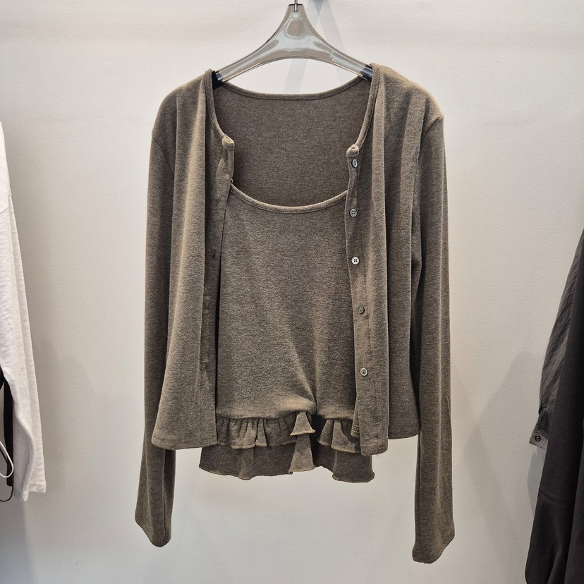 1 2ILLY-S東大門實拍女士新品真品人氣套裝套裝層疊無袖1 2ILLY-S套裝圖色1棕色