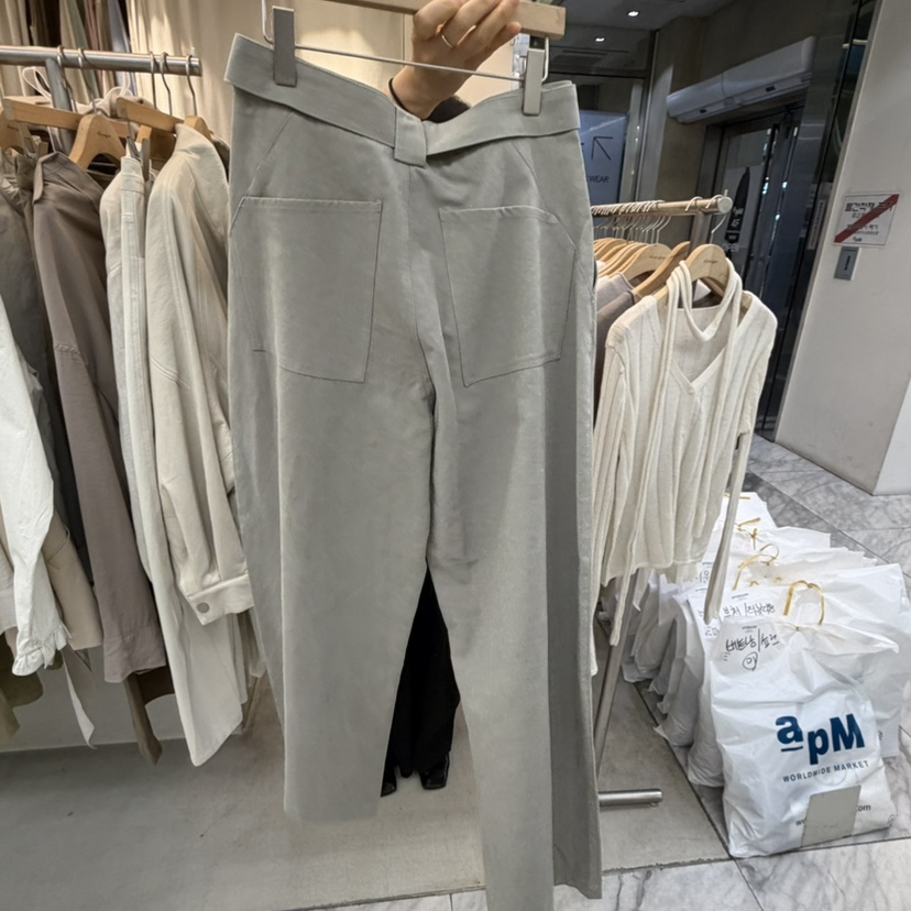 AFTERGLOW東大門直郵女士新品職業真品休閑褲含腰帶直筒褲AFTERGLOW休閑褲