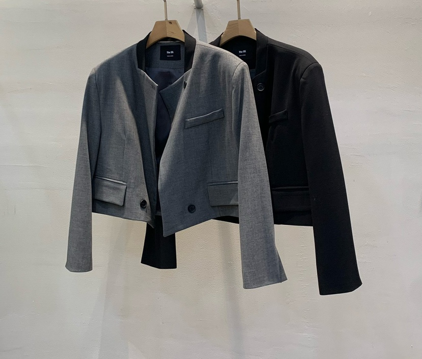 1 2ILLY-S東大門實拍女裝新品真品熱賣職業時尚夾克撞色1 2ILLY-S夾克圖色2左二黑色