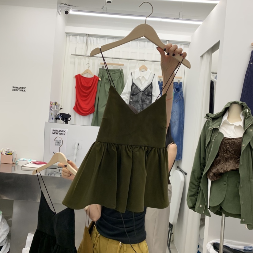 ROMANTIC NEWYORK東大門實拍女士新品熱賣真品推薦吊帶背心ROMANTIC NEWYORK吊帶/背心圖色2卡其綠