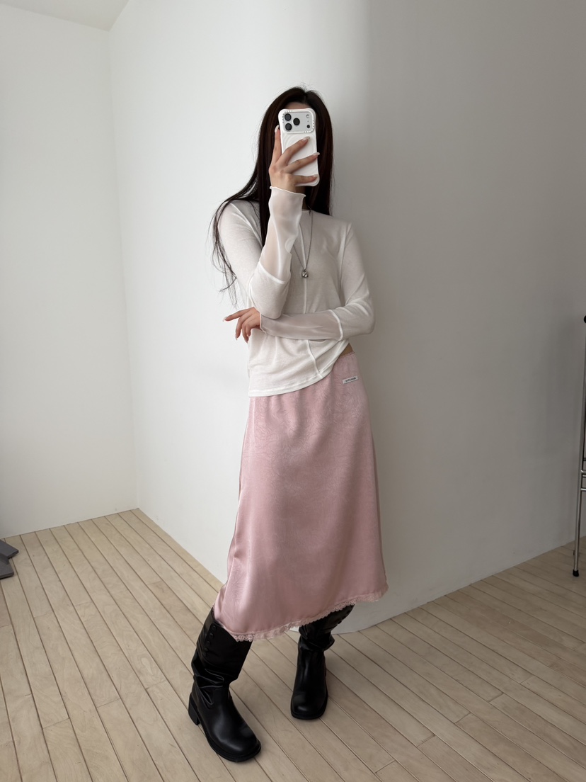 OUTLANDER東大門實拍女裝新款真品休閑熱賣半身裙中短裙緞OUTLANDER半身裙/中短裙