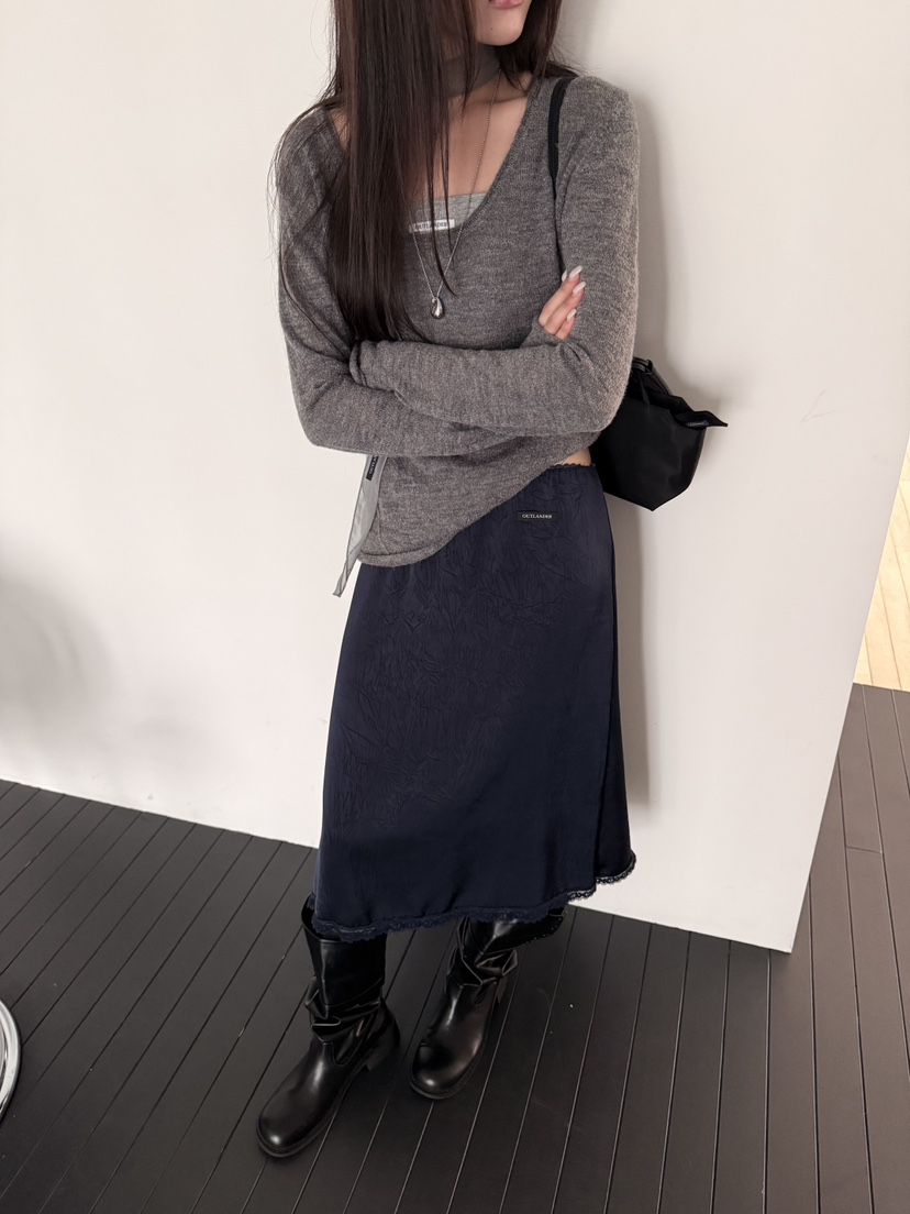 OUTLANDER東大門直郵女裝新品熱賣人氣時尚職業針織衫褶裥OUTLANDER針織衫