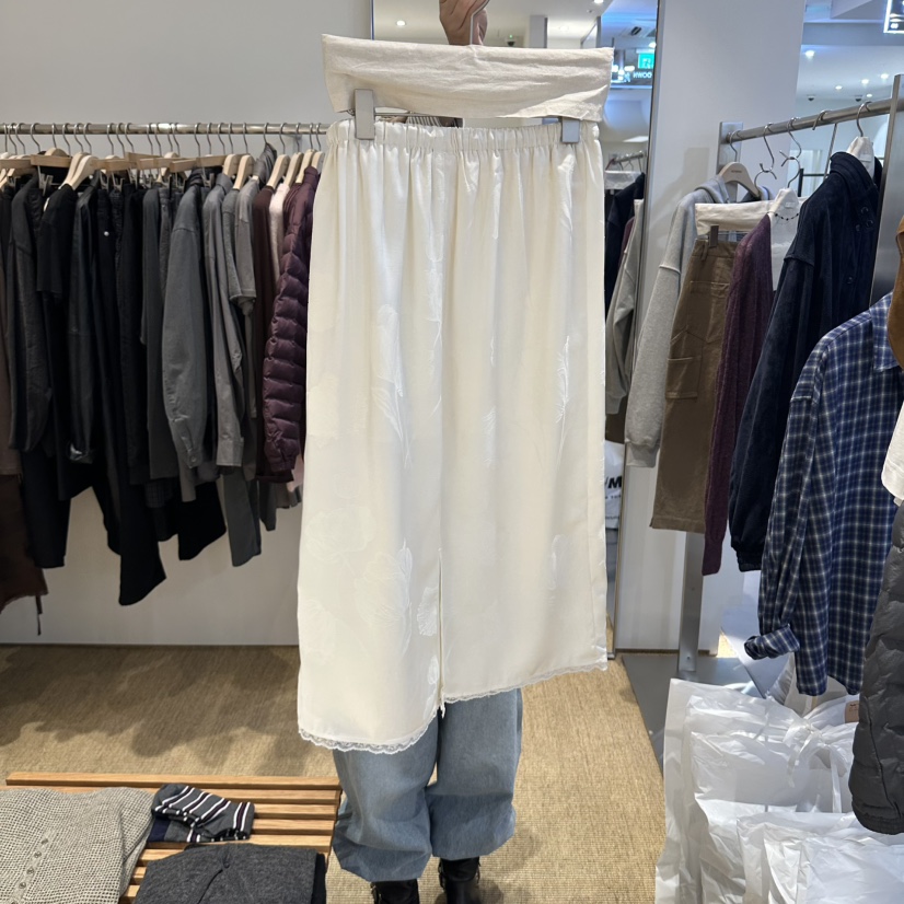 SELF SERVICE/MASOF韓國直郵女裝新品熱賣推薦長裙花朵緞SELF SERVICE/MASOF長裙
