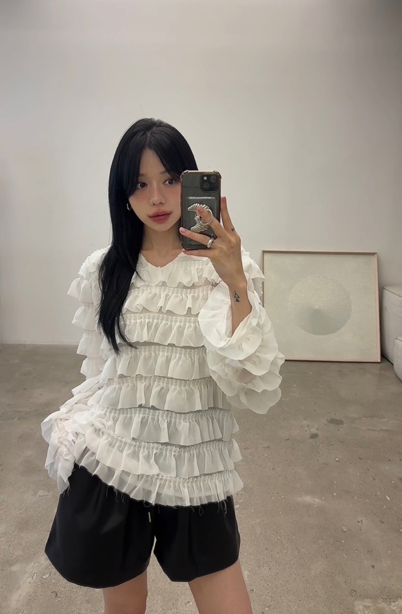AMUSE SEOUL韓國直郵女士新款休閑真品熱賣時尚襯衫蕾絲衫AMUSE SEOUL襯衫/蕾絲衫