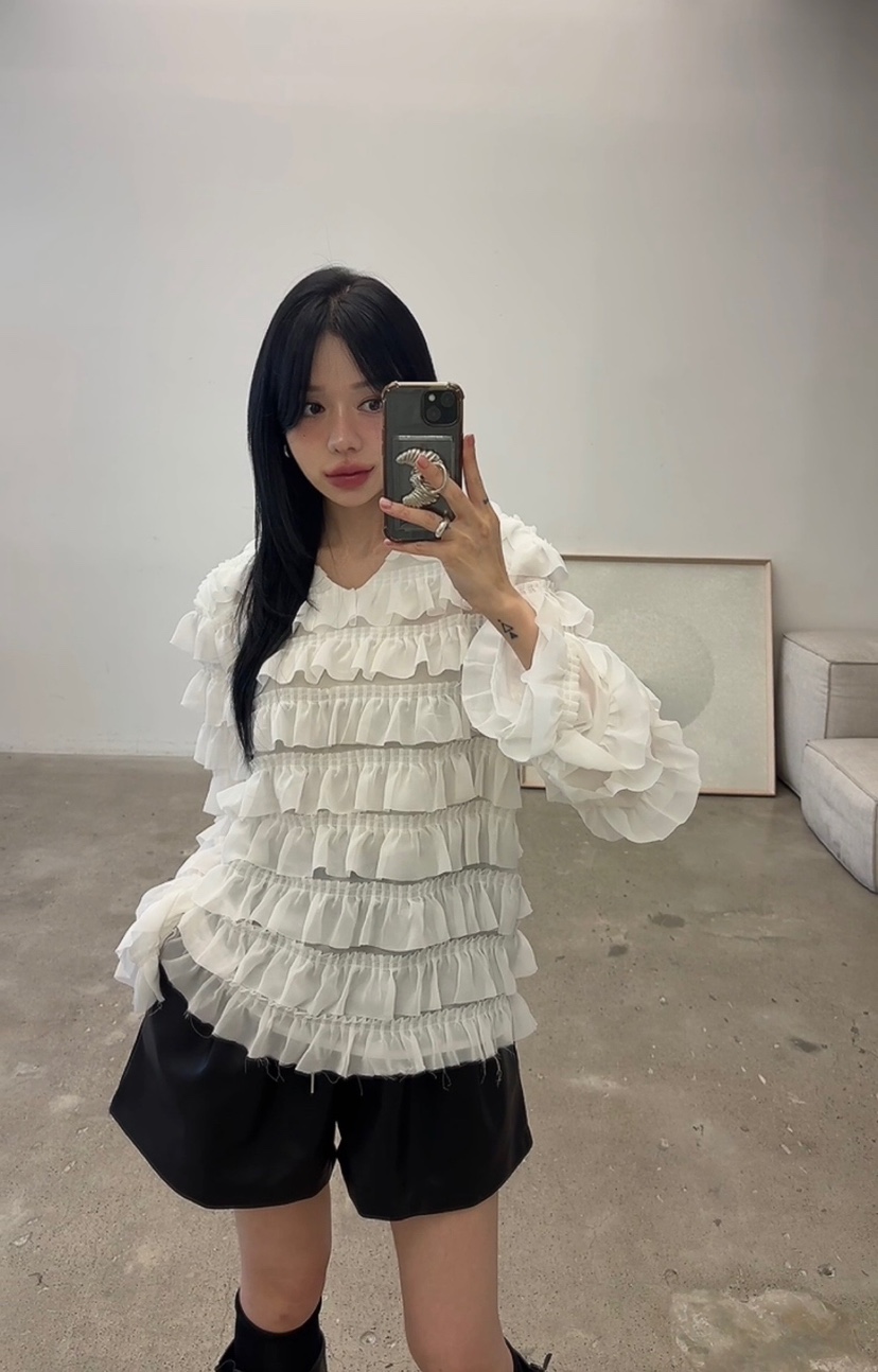 AMUSE SEOUL韓國直郵女士新款休閑真品熱賣時尚襯衫蕾絲衫AMUSE SEOUL襯衫/蕾絲衫