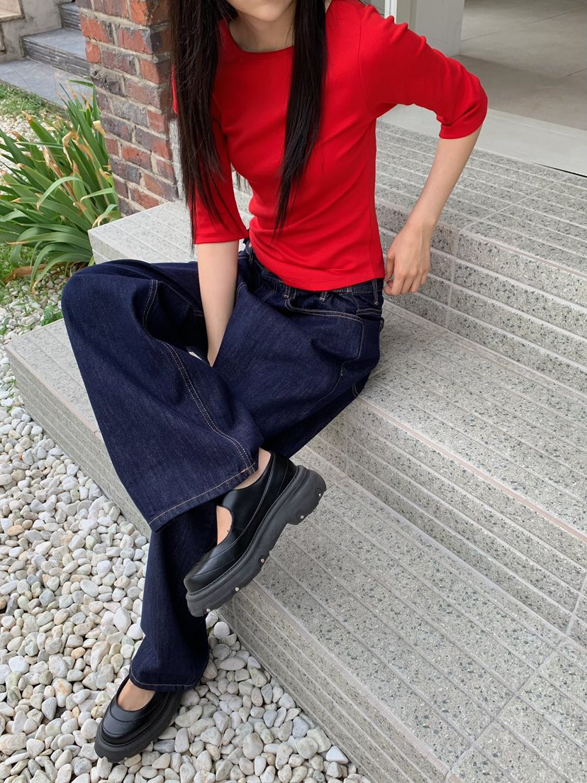 LOVEMYSANTA韓國直郵女裝新品推薦人氣職業休閑時尚真品T恤LOVEMYSANTAT恤圖色3紅色