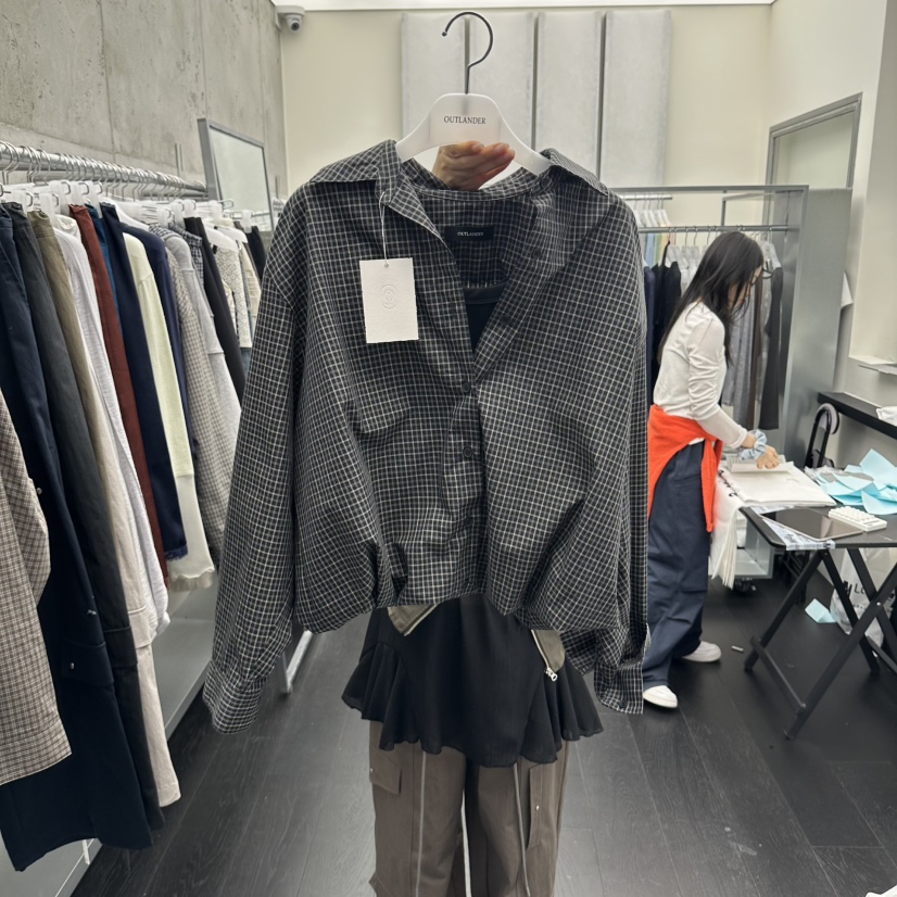 OUTLANDER東大門實拍女士新款休閑時尚襯衫蕾絲衫假兩件疊穿OUTLANDER襯衫/蕾絲衫圖色3黑色