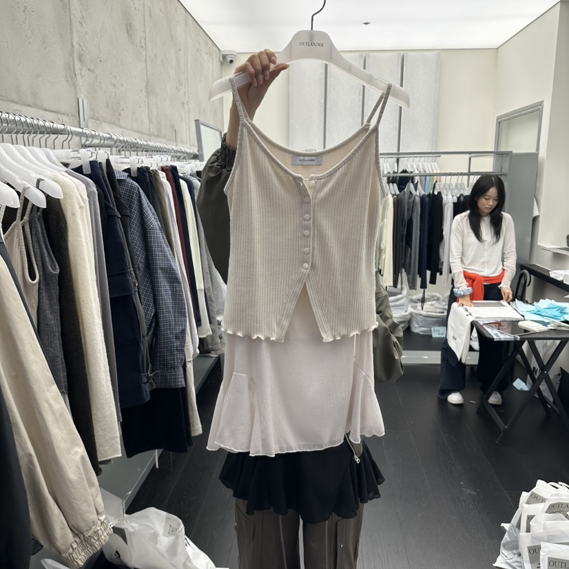 OUTLANDER韓國直郵女士新品時尚人氣熱賣休閑連衣裙OPS不含OUTLANDER連衣裙圖色2杏色