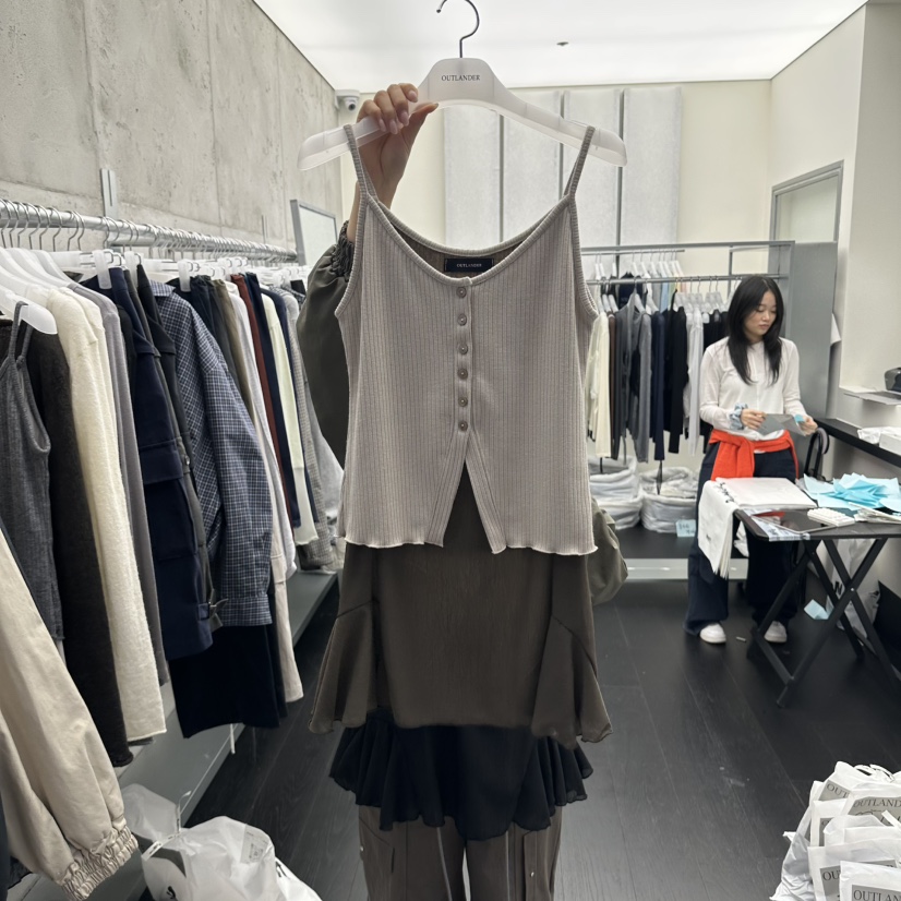 OUTLANDER韓國直郵女士新品時尚人氣熱賣休閑連衣裙OPS不含OUTLANDER連衣裙圖色3米色