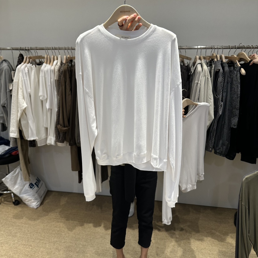 SELF SERVICE/MASOF東大門實拍女士新品休閑推薦長袖T恤SELF SERVICE/MASOF長袖T恤圖色1白色