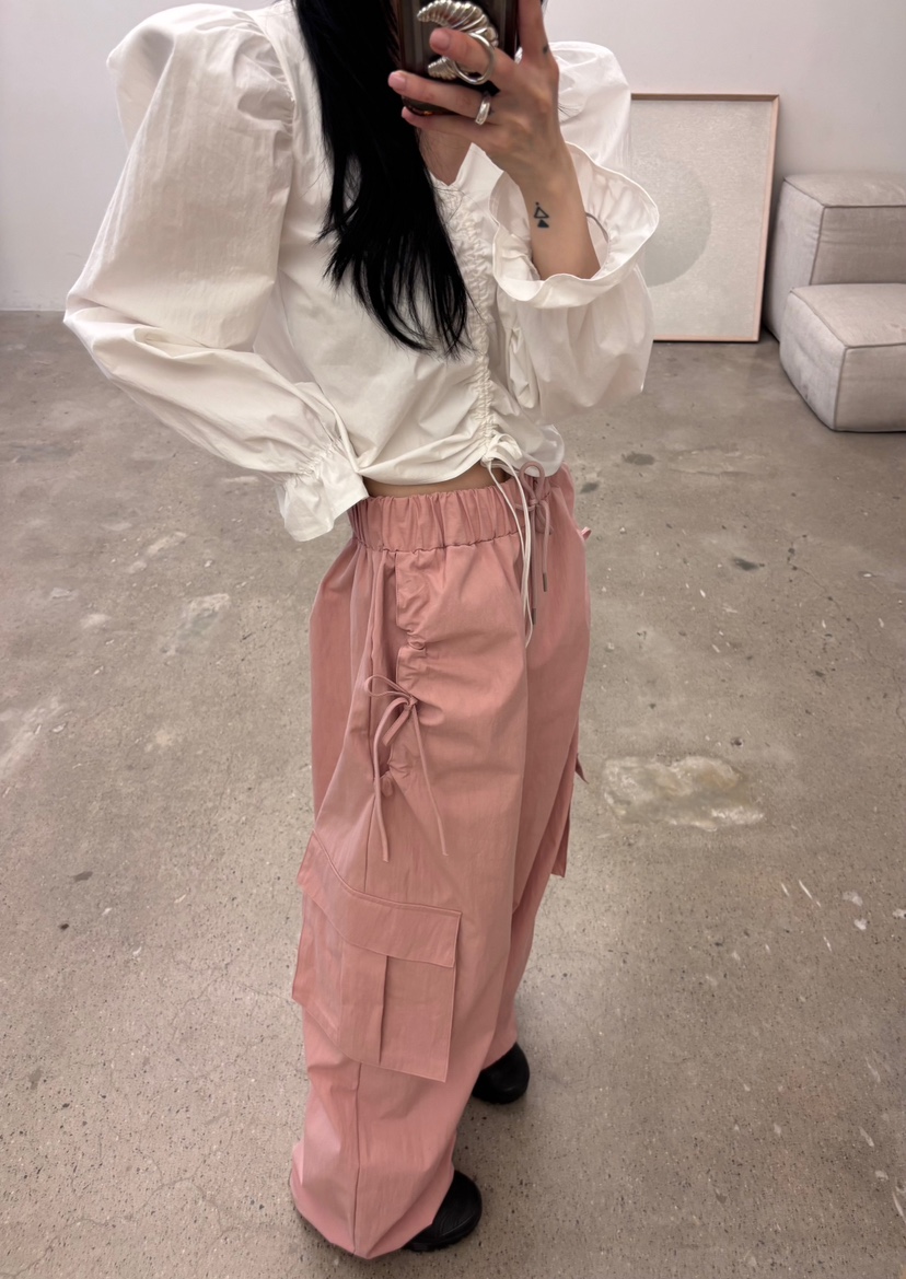 AMUSE SEOUL東大門實拍女裝新品推薦熱賣職業休閑褲絲帶AMUSE SEOUL休閑褲