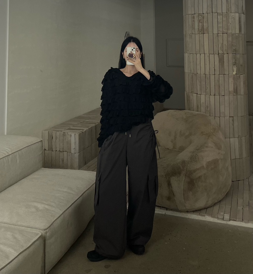 AMUSE SEOUL東大門實拍女裝新品推薦熱賣職業休閑褲絲帶AMUSE SEOUL休閑褲