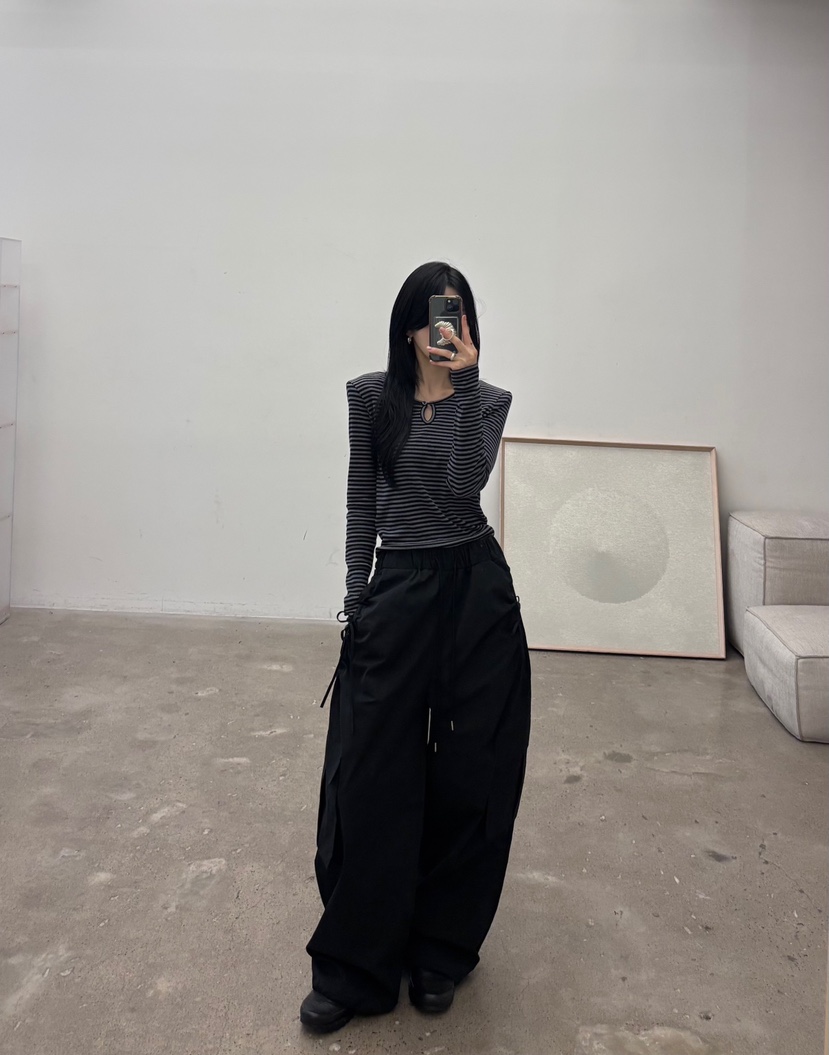 AMUSE SEOUL東大門實拍女裝新品推薦熱賣職業休閑褲絲帶AMUSE SEOUL休閑褲