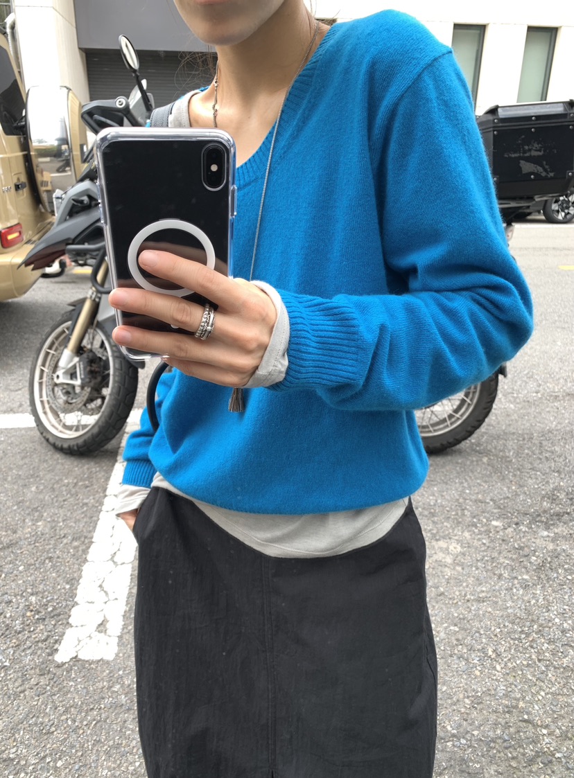 ROMANTICIZE韓國代購女士新款職業推薦熱賣針織衫深U領羊絨ROMANTICIZE針織衫