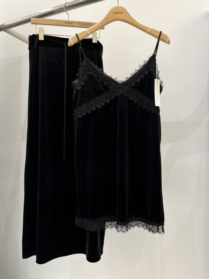 INSSENSE-A韓國直郵女士新款休閑吊帶背心天鵝絨蕾絲無袖INSSENSE-A吊帶/背心