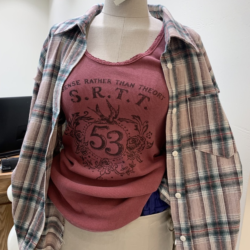 S.R.T.T.韓國代購女裝新款職業熱賣吊帶背心華夫格無袖S.R.T.T.吊帶/背心圖色3