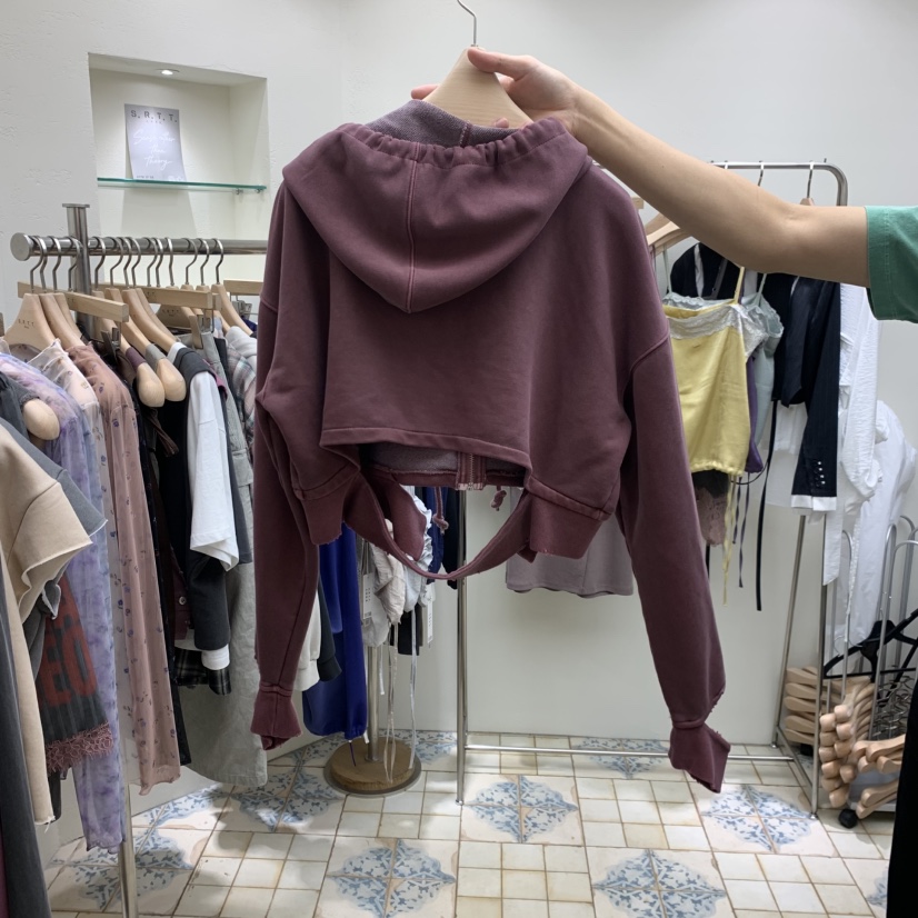 S.R.T.T.東大門實拍女裝新品人氣職業衛衣連帽拉鏈衫S.R.T.T.衛衣